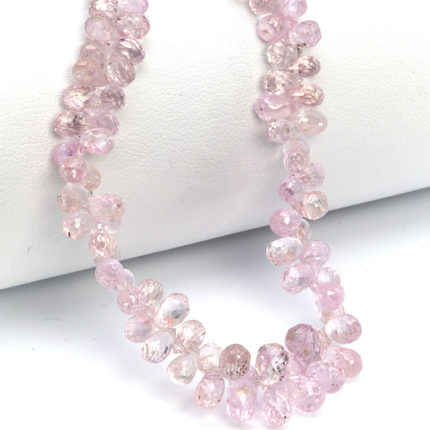 Light Pink Sapphire 4x2mm - 6x4mm Faceted Teardrop Briolettes Bead Strand