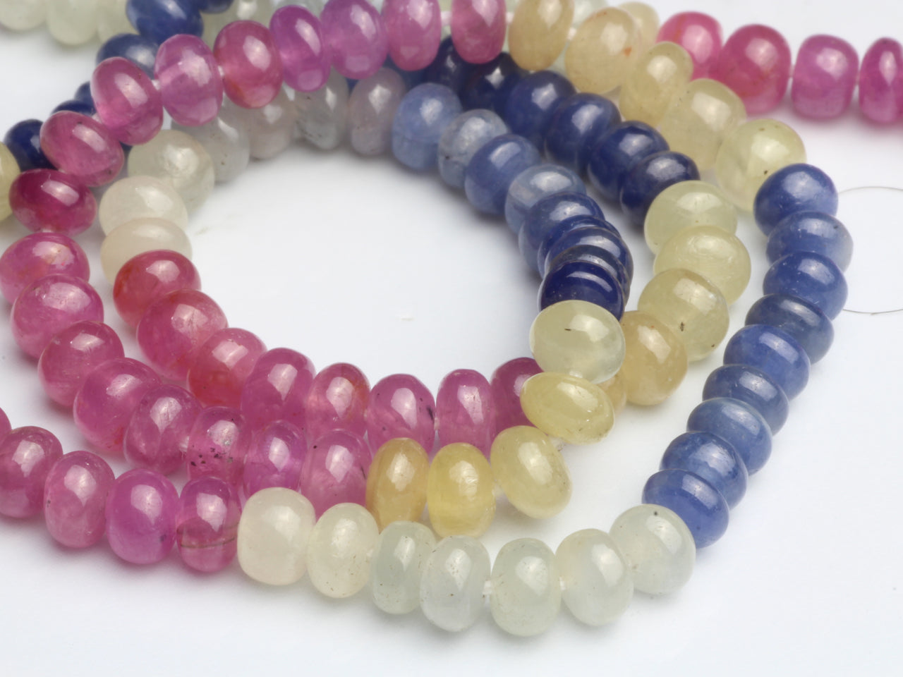Multi Sapphire 4mm Smooth Rondelles