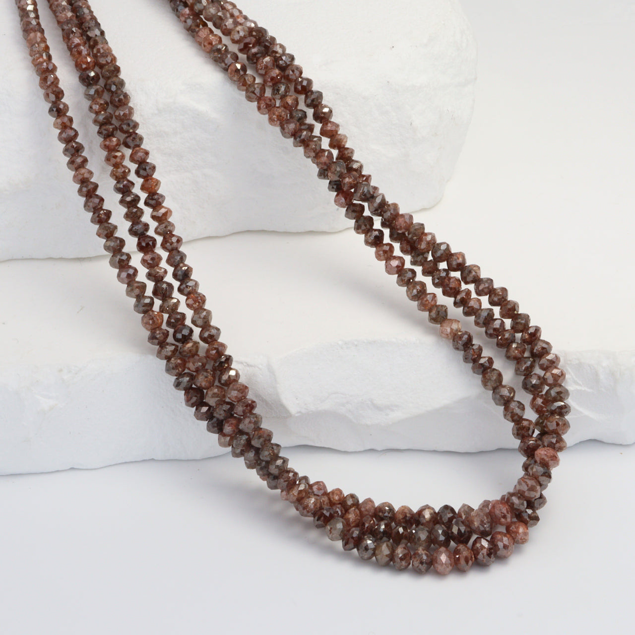 Brown Diamond 2.5mm Faceted Rondelles