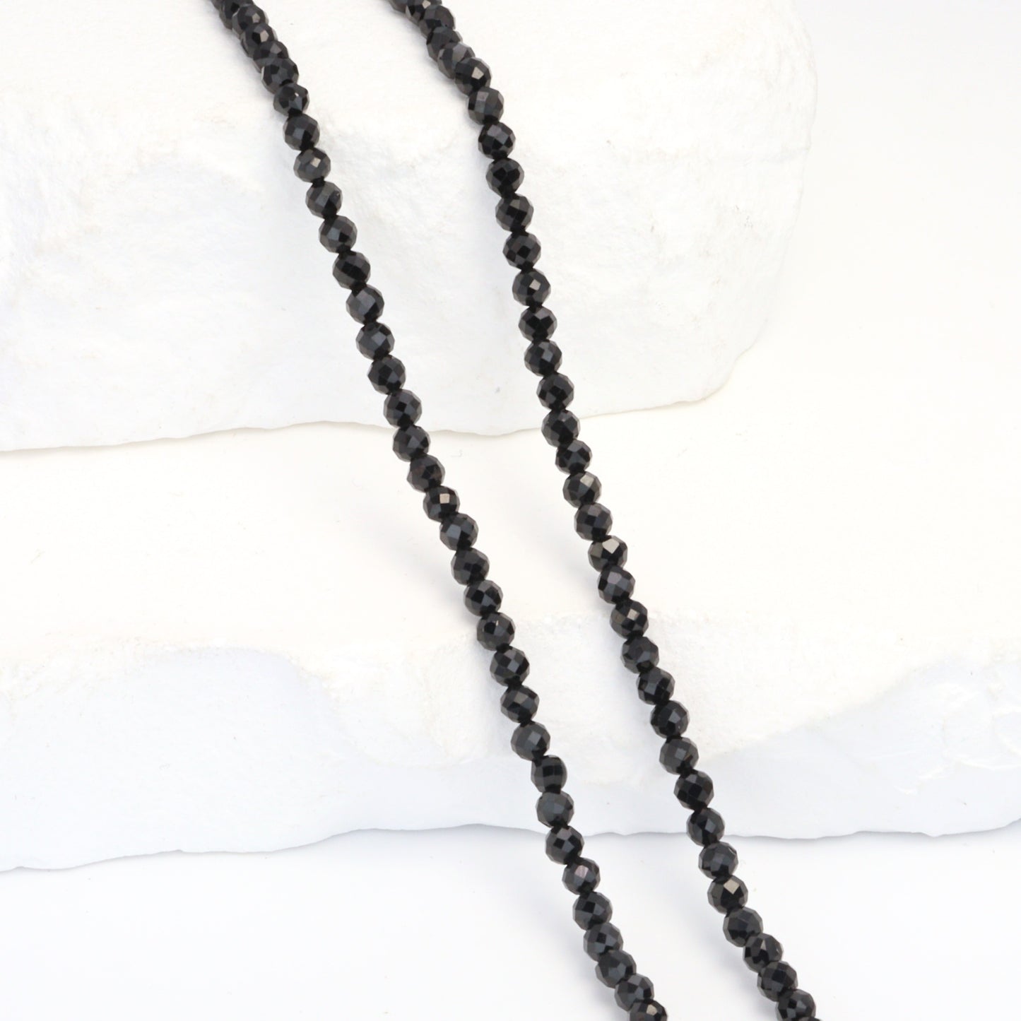 Black Spinel 3mm Faceted Rounds