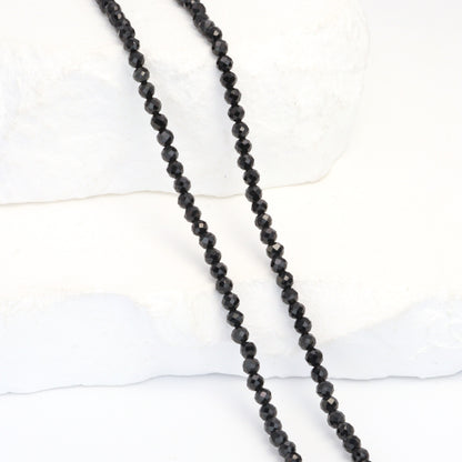 Black Spinel 3mm Faceted Rounds