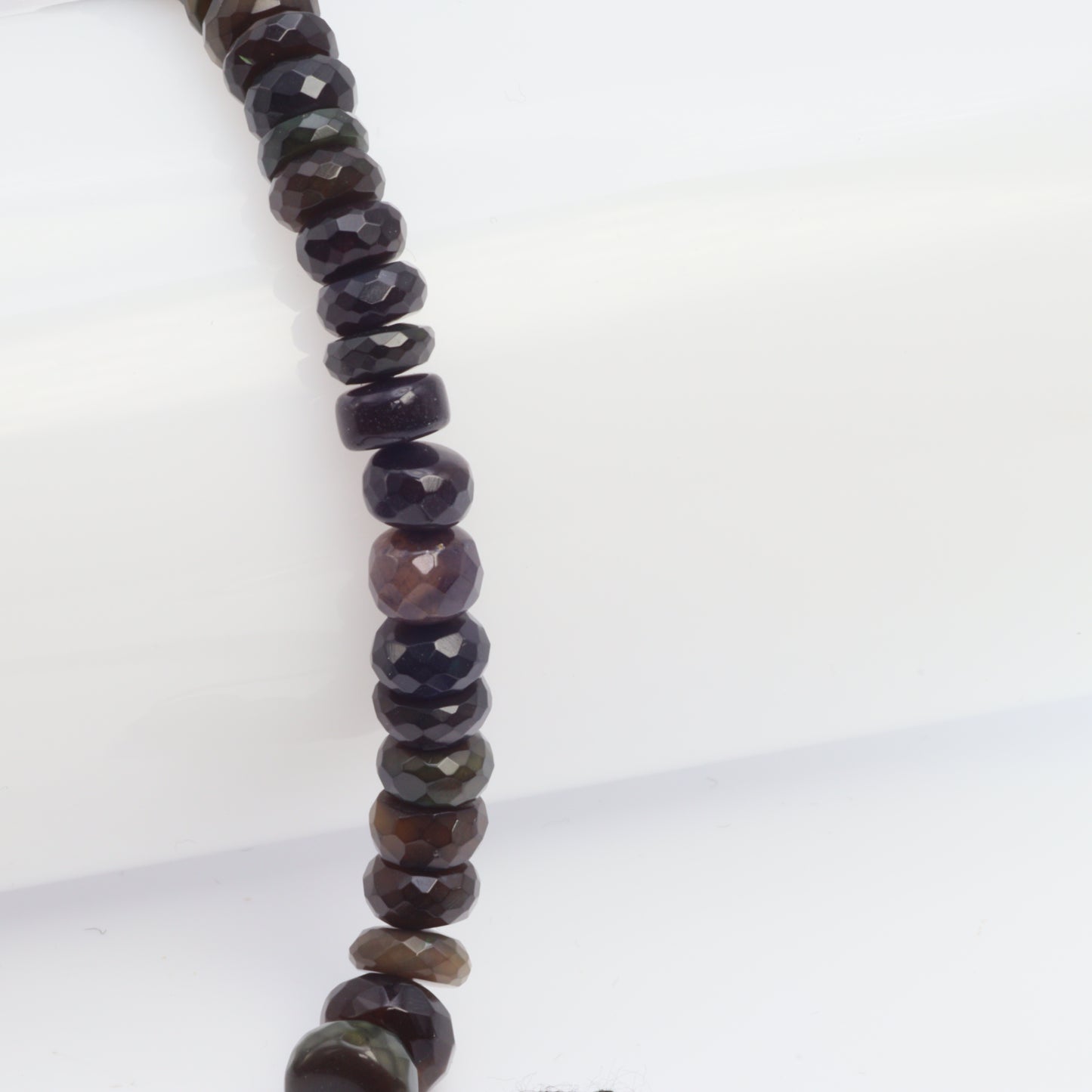 Black Ethiopian Opal 6mm Faceted Rondelles