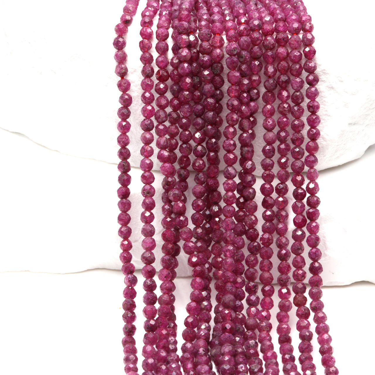 Red Ruby 2.5mm Faceted Rounds