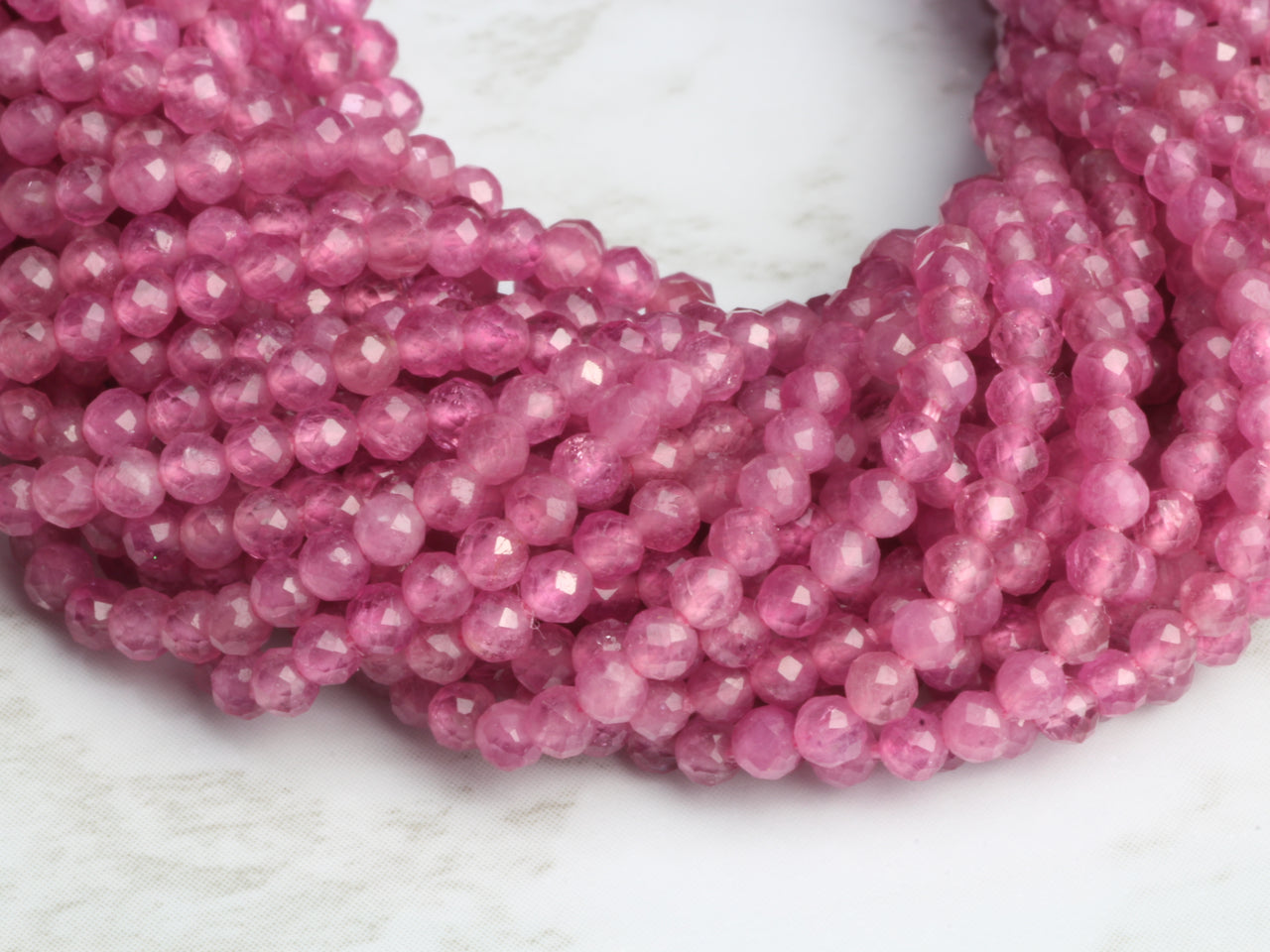 Pink Tourmaline 2.5mm Faceted Rounds