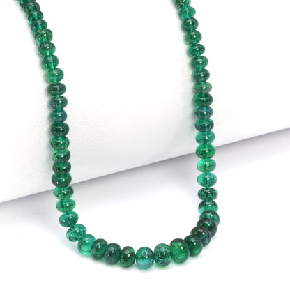 Green Emerald 2.5mm - 4.5mm Smooth Rondelles Bead Strand