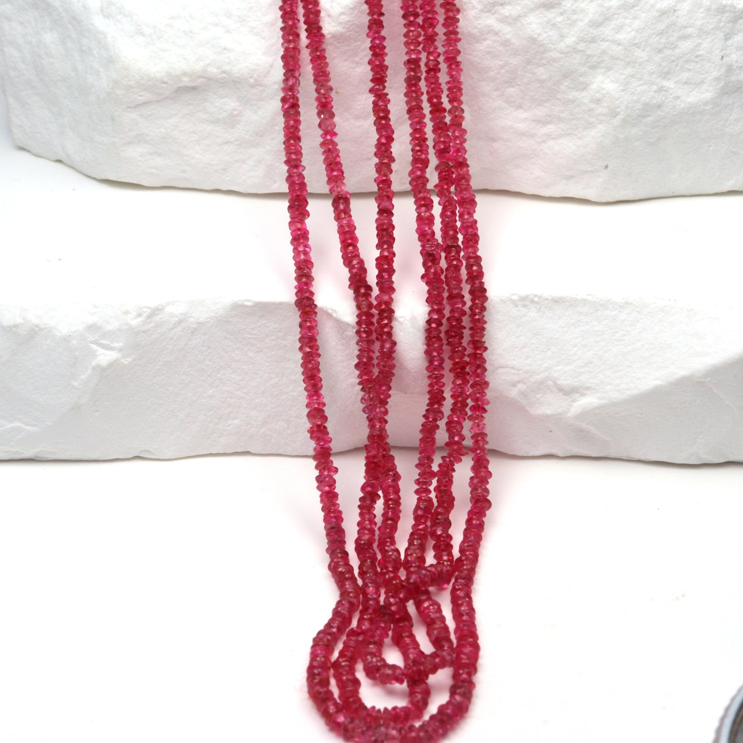 Pink Spinel 2mm Smooth Rondelles Bead Strand