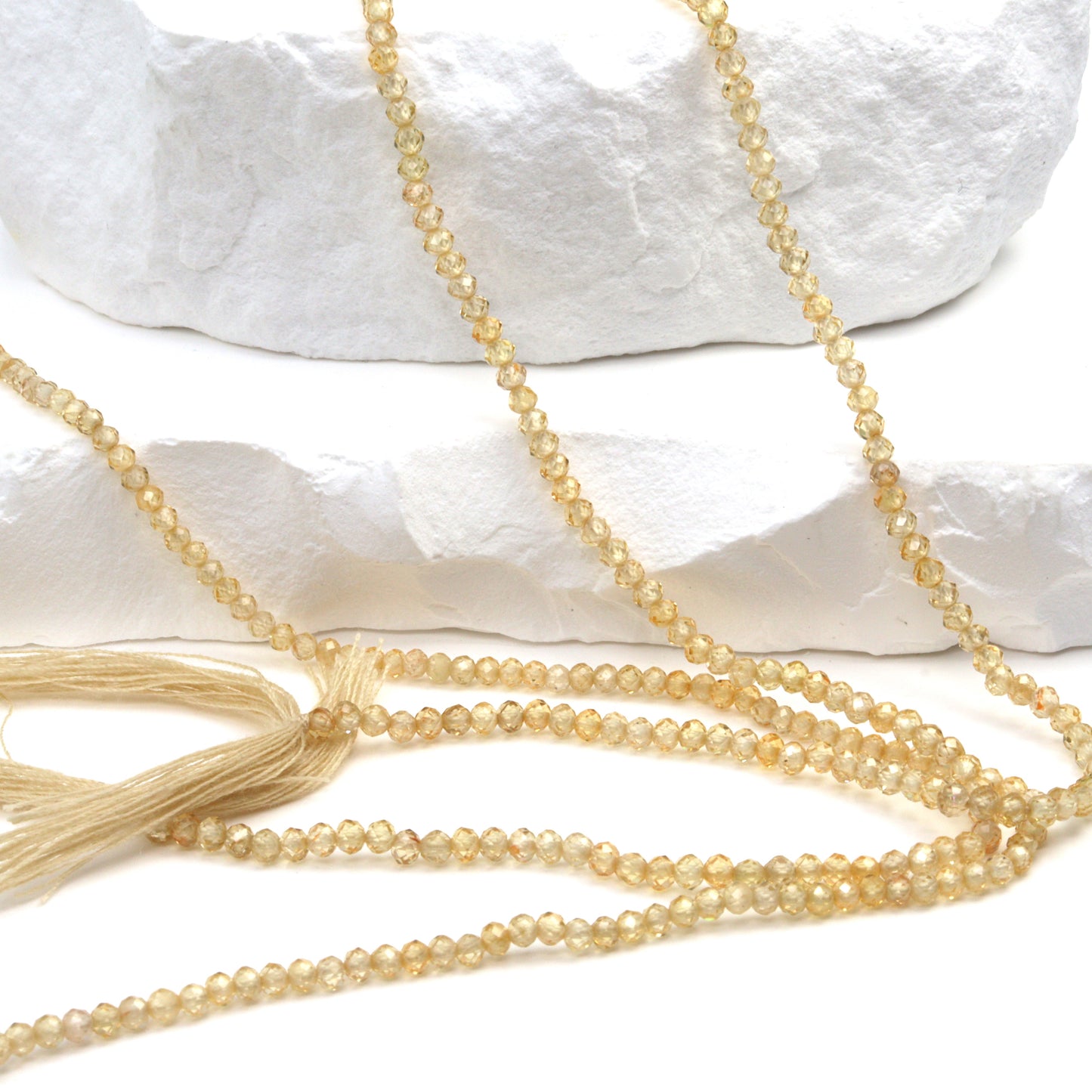 Yellow Zircon 2.5mm Faceted Rondelles