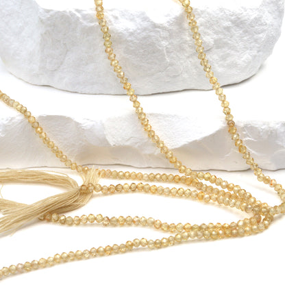 Yellow Zircon 2.5mm Faceted Rondelles