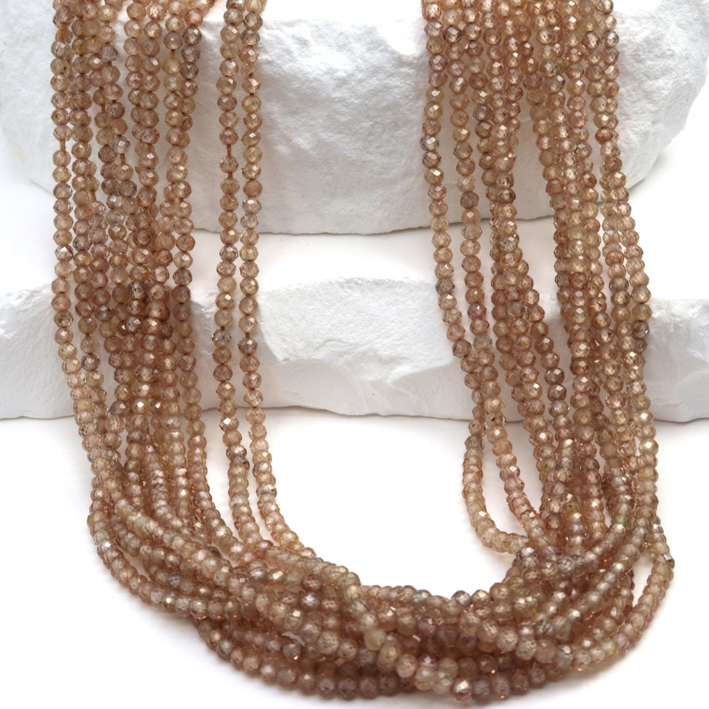 Natural Brown Zircon 2.5mm Faceted Rondelles