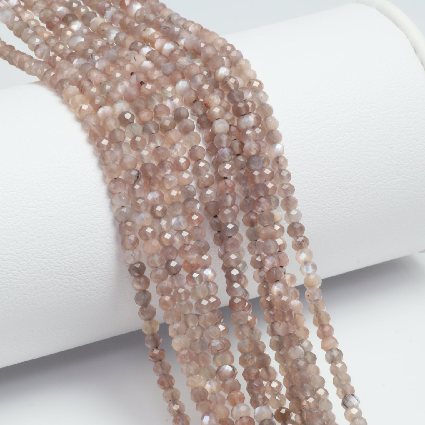 Chocolate Moonstone 2.5mm Faceted Rondelles Bead Strand