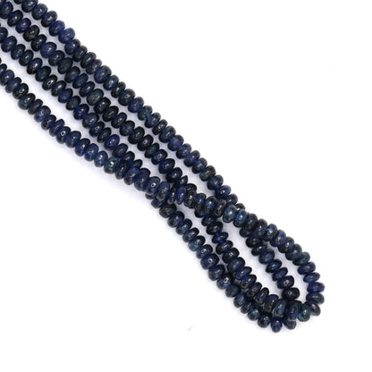 Navy Blue Sapphire 3.5mm Smooth Rondelles Bead Strand