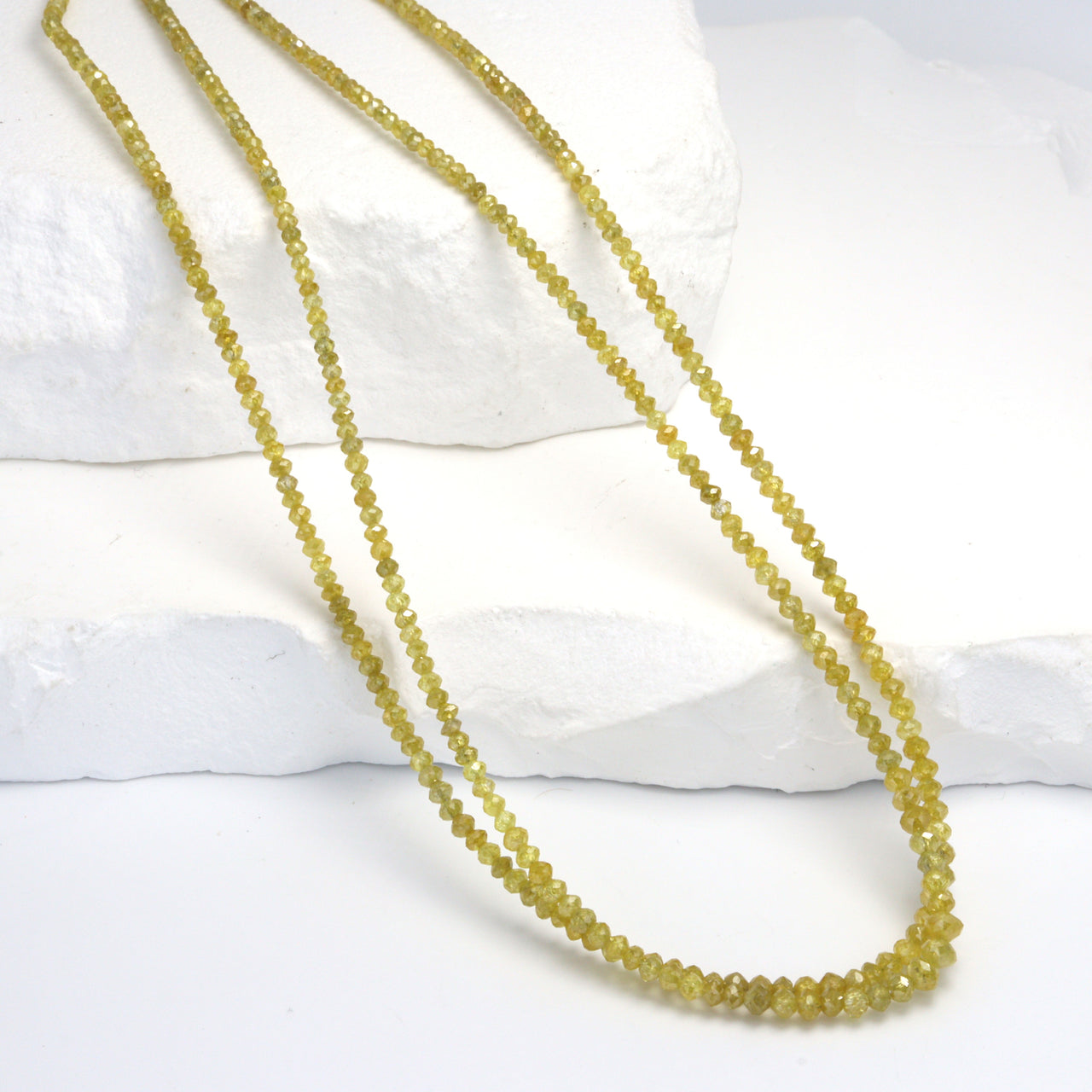 Yellow Diamond 1.7mm Faceted Rondelles