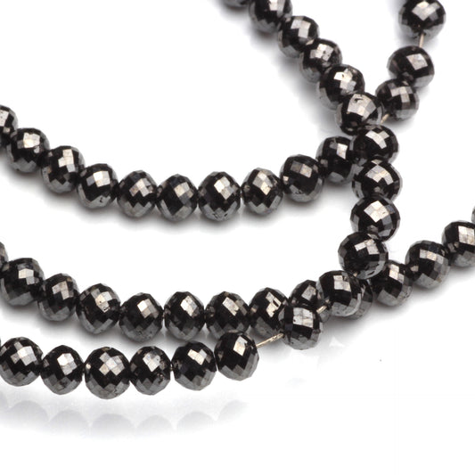 Black Diamond 3.5mm Faceted Rondelles