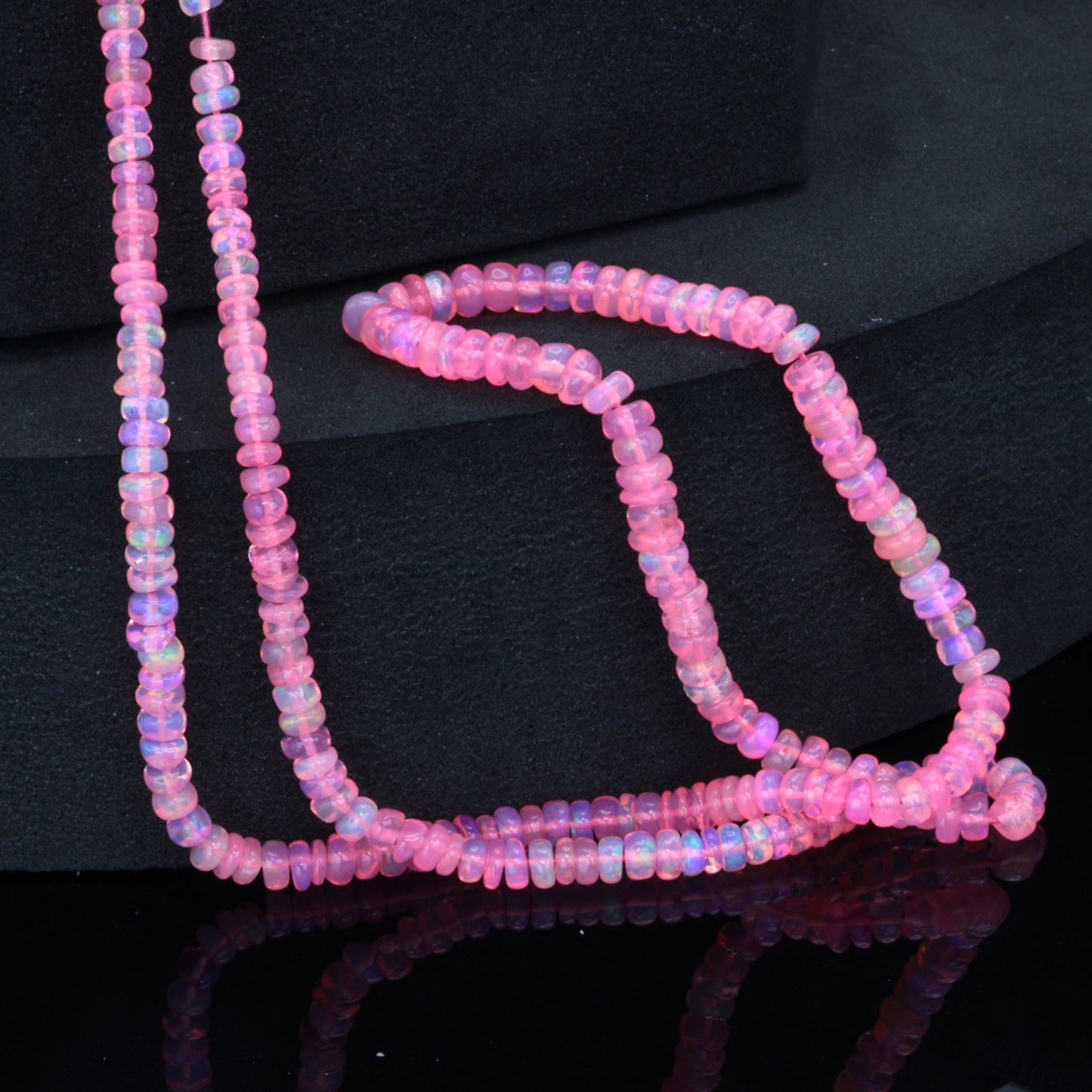 Pink Ethiopian Opal 2.5mm Smooth Rondelles