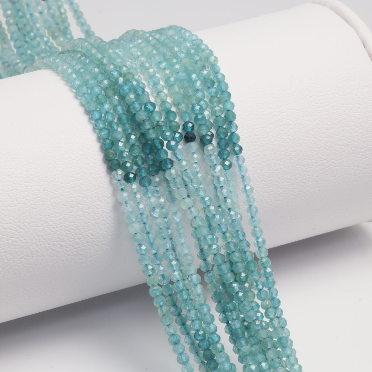 Ombre Blue Grandiderite 2mm Faceted Rondelles