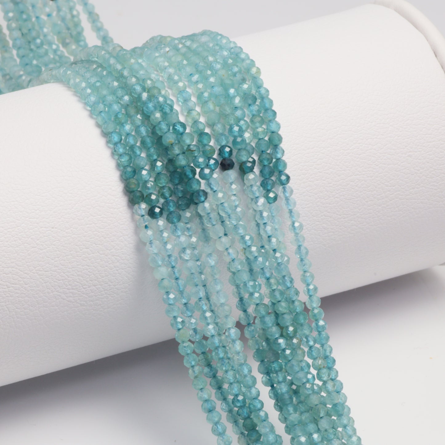 Ombre Blue Grandiderite 2mm Faceted Rondelles