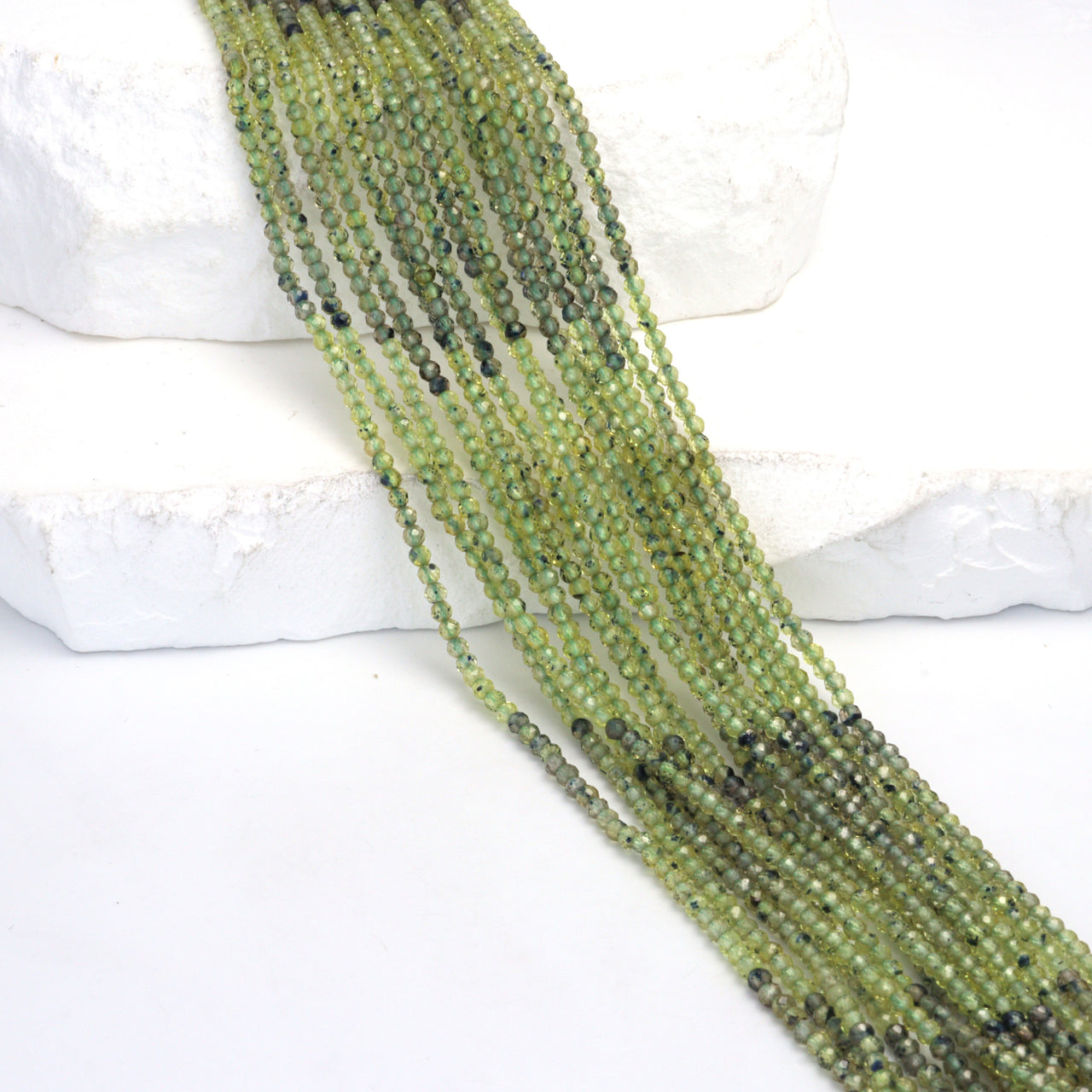 Ombre Green Sapphire 2mm Faceted Rounds