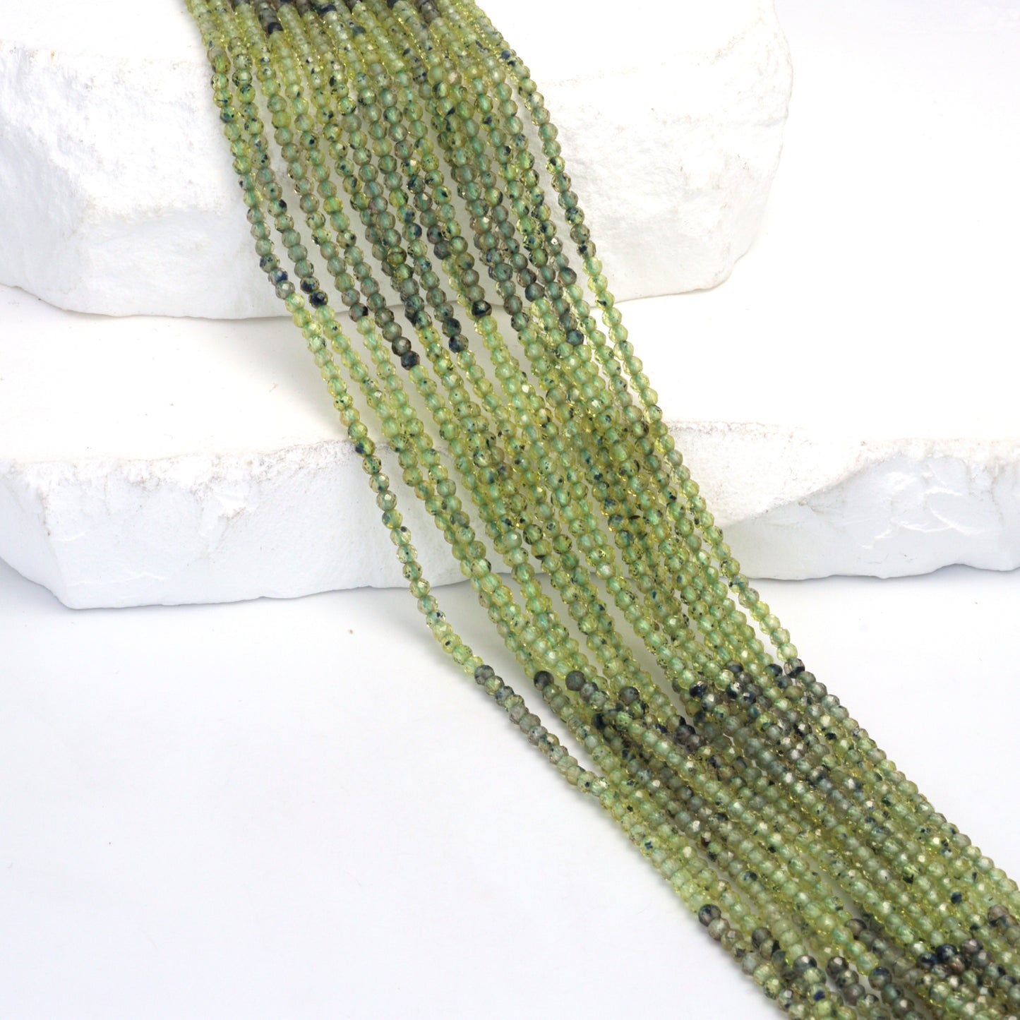 Ombre Green Sapphire 2mm Faceted Rounds