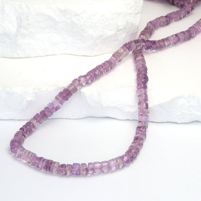 Light Pink Amethyst 5mm Smooth Tires Bead Strand