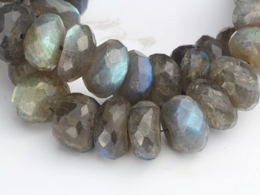Blue Labradorite 12mm Faceted Rondelles