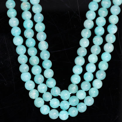 Blue Amazonite 4mm Smooth Rounds Bead Strand