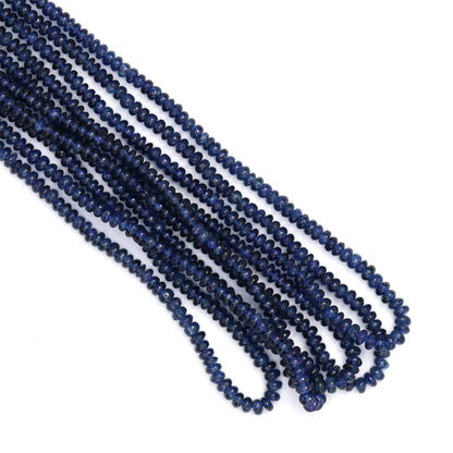 Royal Blue Sapphire 2.5mm -  3mm Smooth Rondelles Bead Strand