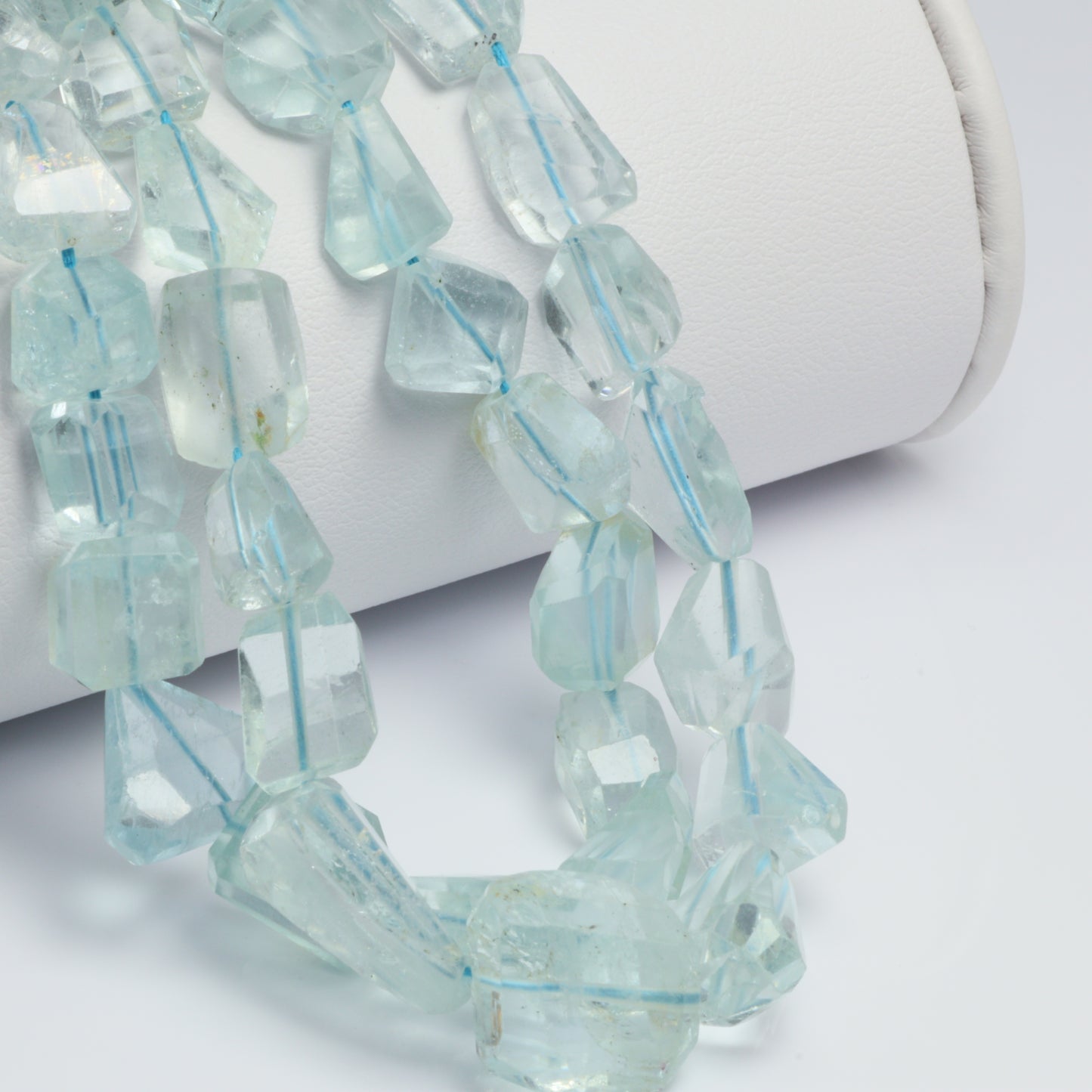 Blue Aquamarine 6x8mm Faceted Nuggets