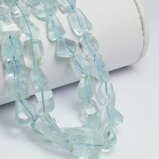 Blue Aquamarine 6x8mm Faceted Nuggets