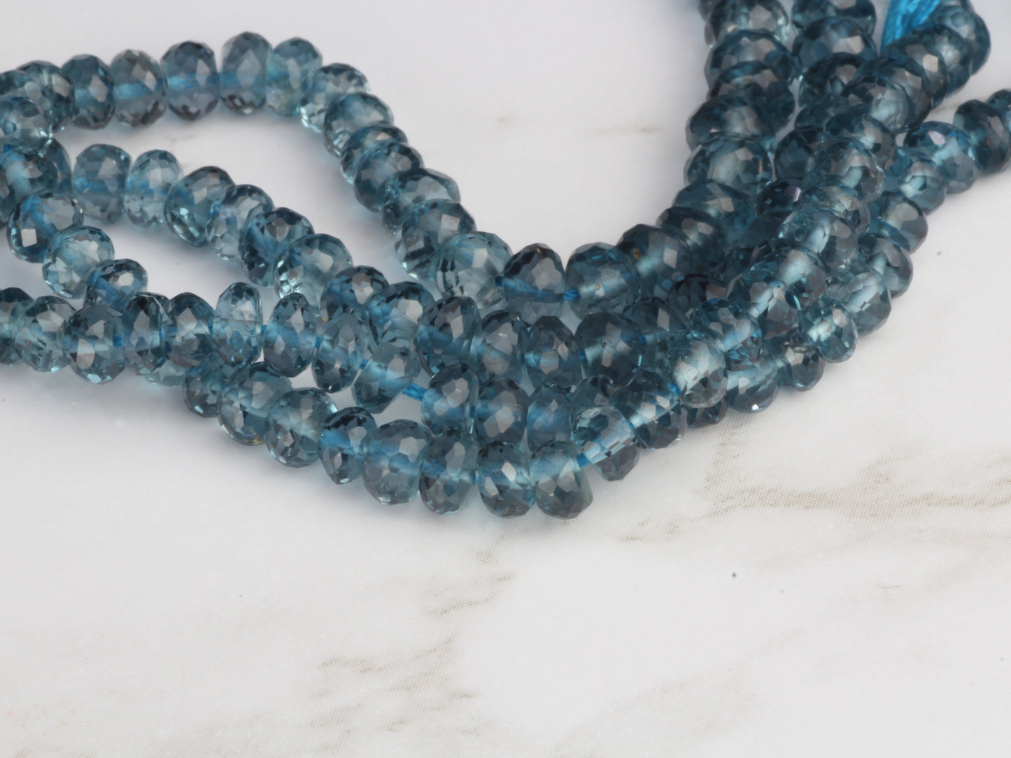 London Blue Topaz 4mm Faceted Rondelles