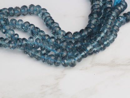 London Blue Topaz 4mm Faceted Rondelles