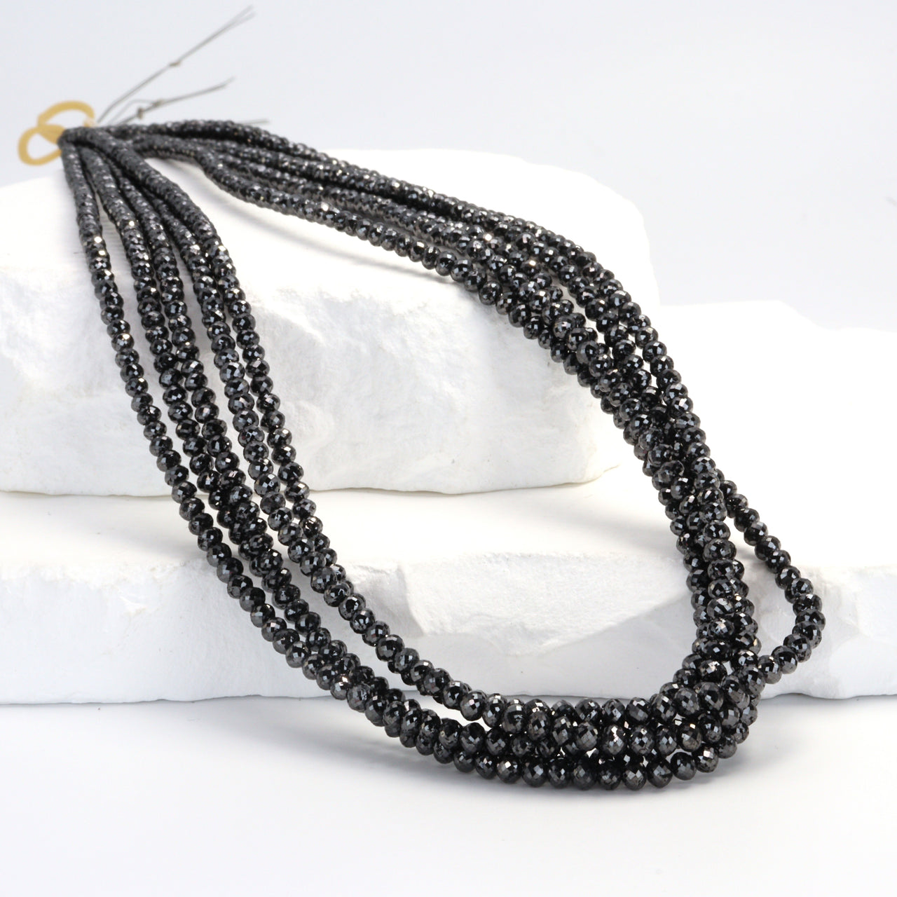 Black Diamond 3mm Faceted Rondelles