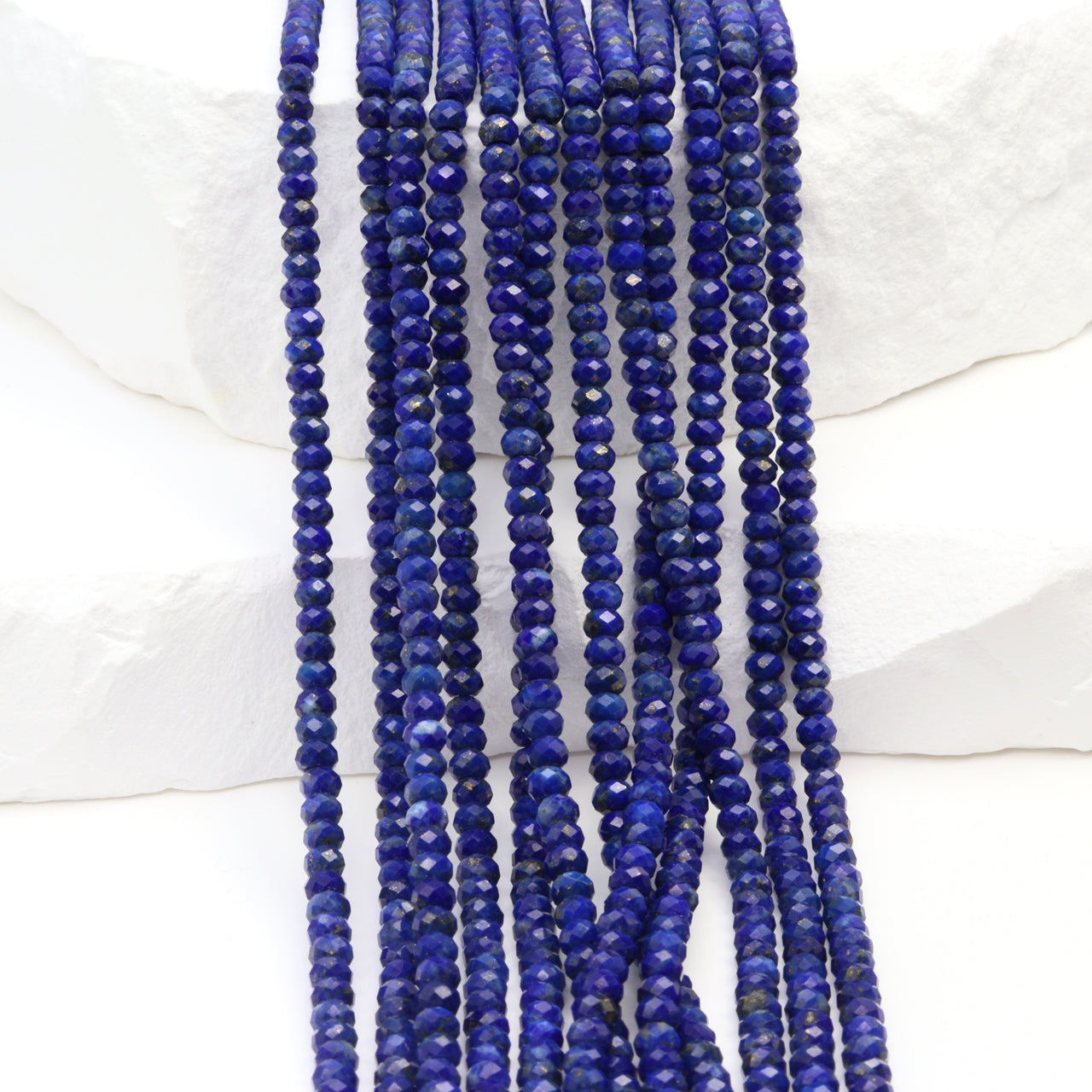 Lapis Lazuli 3mm Faceted Rondelles Bead Strand