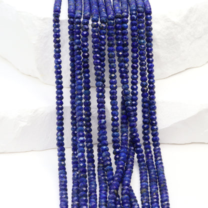Lapis Lazuli 3mm Faceted Rondelles Bead Strand