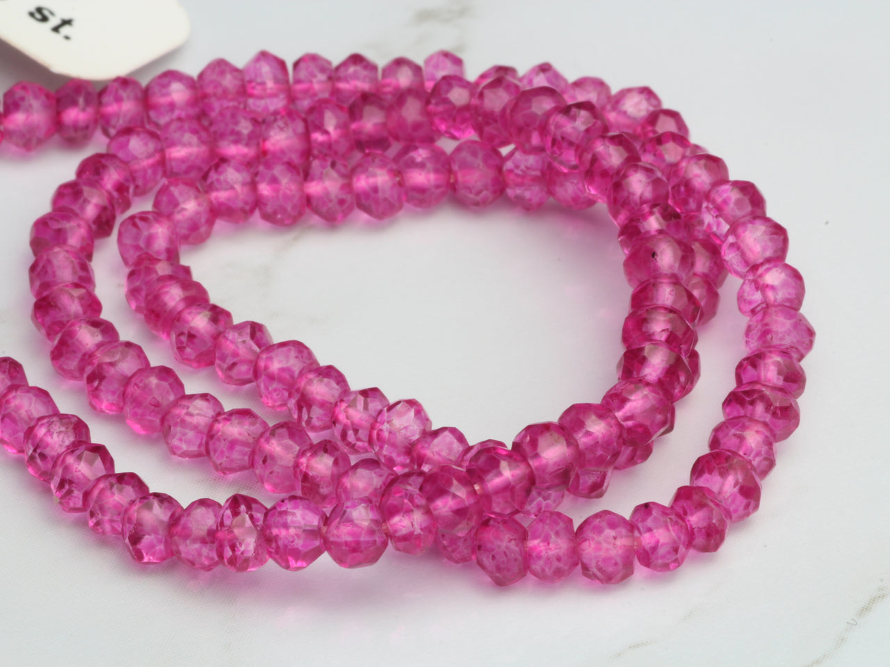 Coated Pink Quartz 3mm Faceted Rondelles