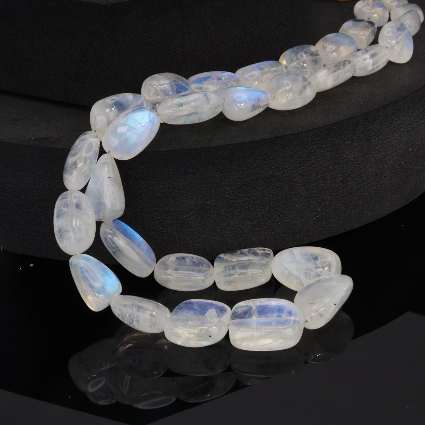AAA Blue Rainbow Moonstone 14x10mm Smooth Nuggets