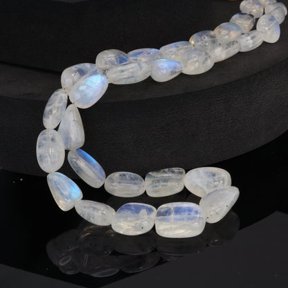 AAA Blue Rainbow Moonstone 14x10mm Smooth Nuggets