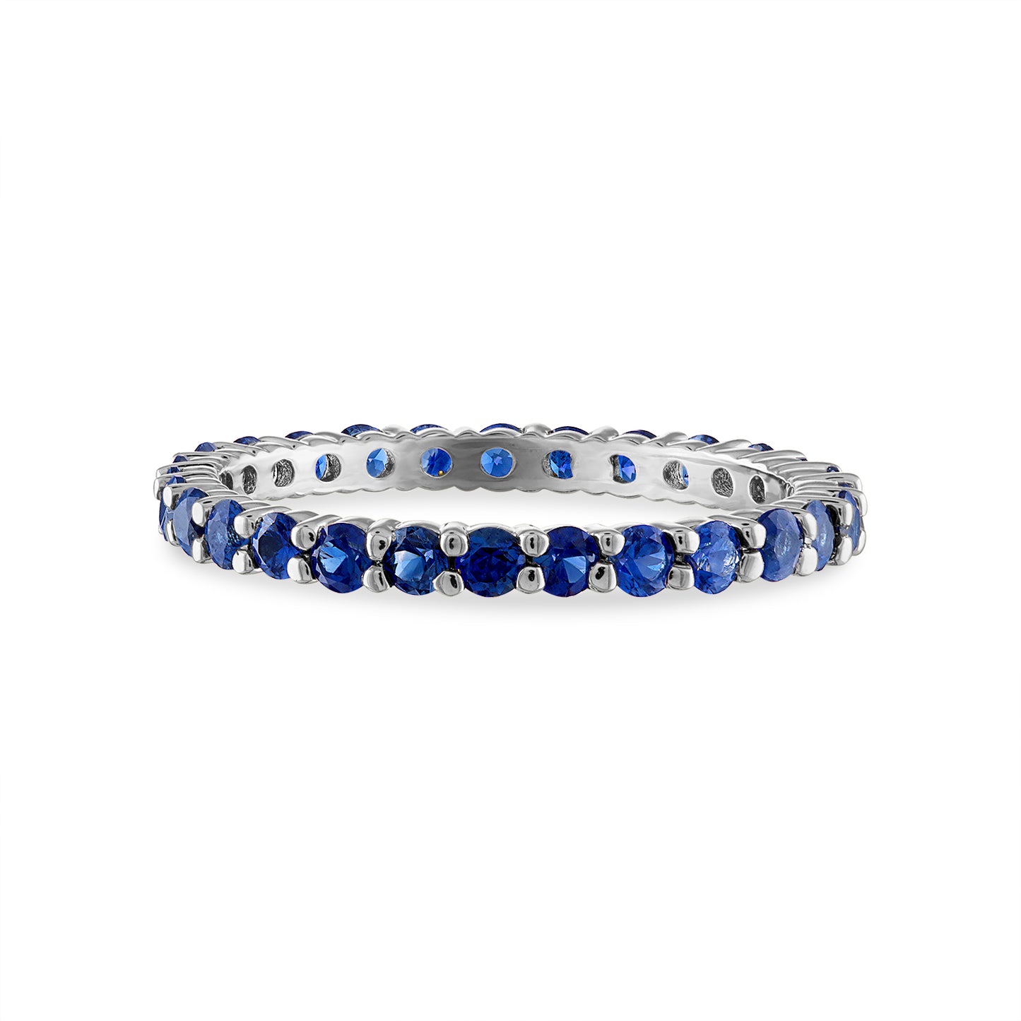 Shared Prong Blue Sapphire Eternity Band