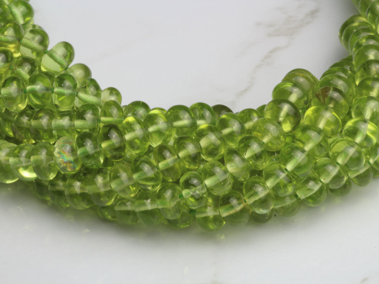Green Peridot 4.5mm Smooth Rondelles