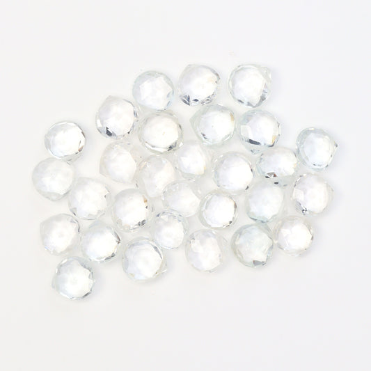 White Topaz 7mm Faceted Heart Shaped Briolettes Loose Beads