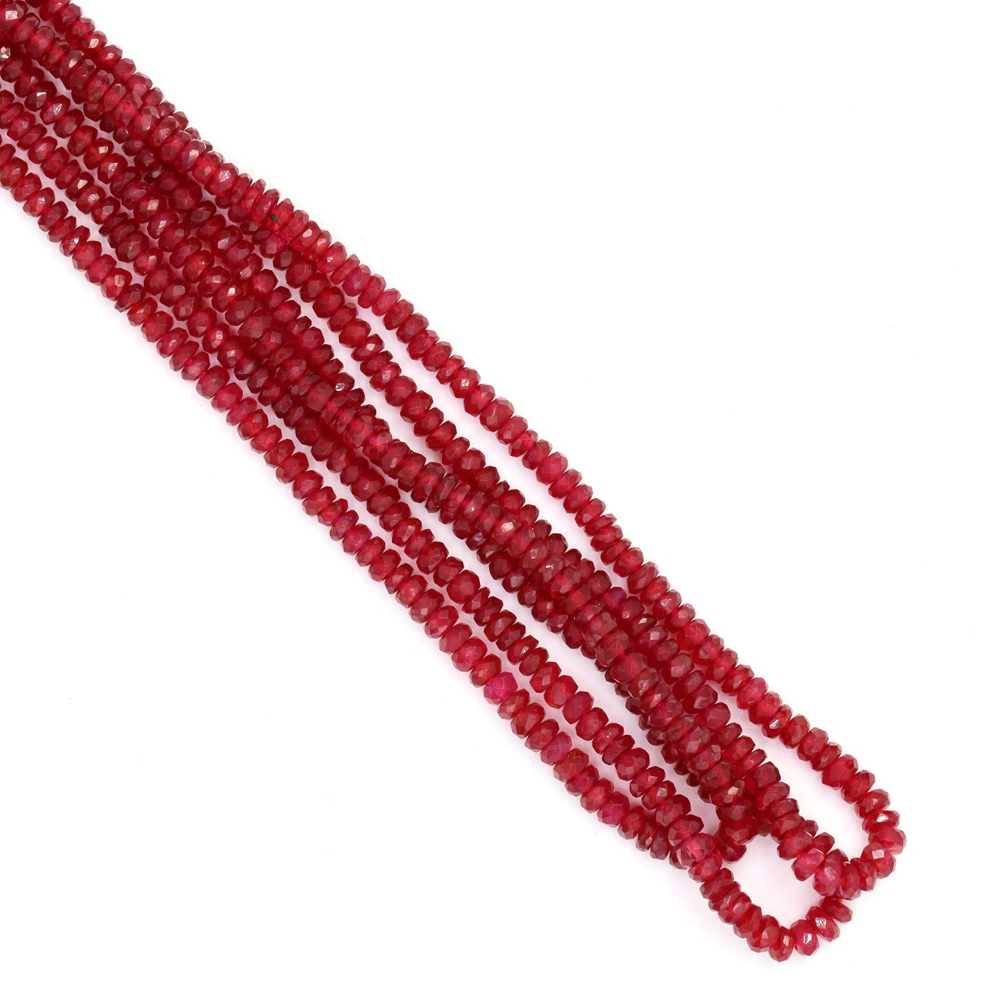 Red Ruby 2.5mm - 3.0mm Hand Faceted Rondelles Bead Strand