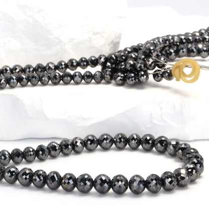 Black Diamond 4.5mm Faceted Rondelles