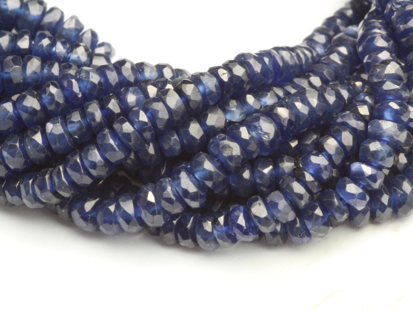 Navy Blue Sapphire 3mm Faceted Rondelles