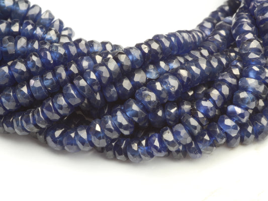 Navy Blue Sapphire 3mm Faceted Rondelles