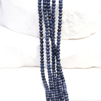 Cornflower Blue Sapphire 3mm Faceted Rondelles