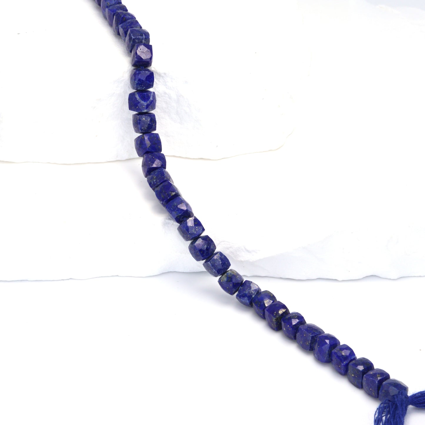 Royal Blue Lapis Lazuli 6mm Faceted Cubes