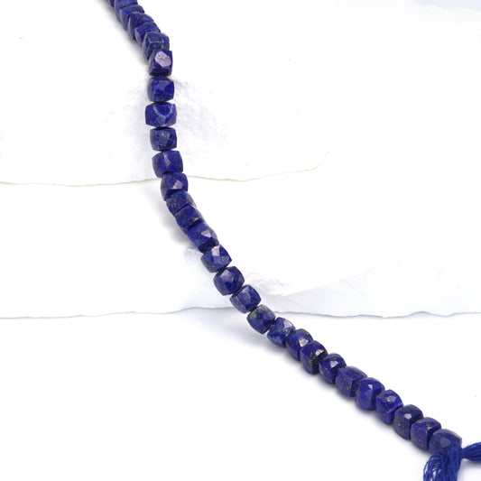 Royal Blue Lapis Lazuli 6mm Faceted Cubes