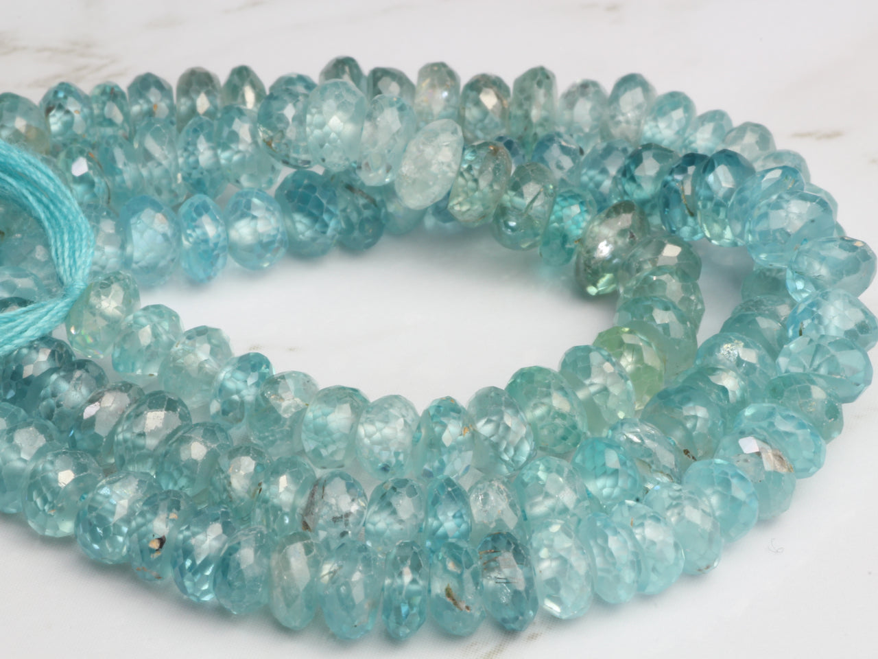 Ombre Blue Zircon 5mm Faceted Rondelles