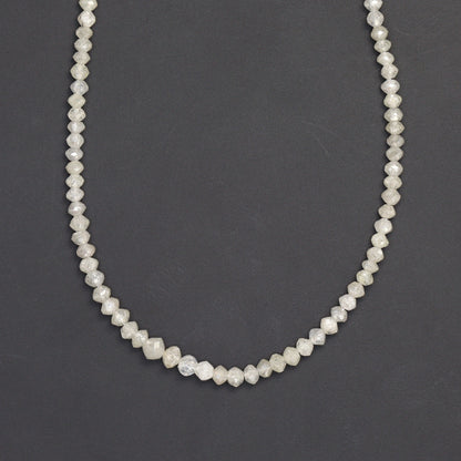 Gray Diamond 2mm - 2.7mm Hand Faceted Rondelles Bead Strand