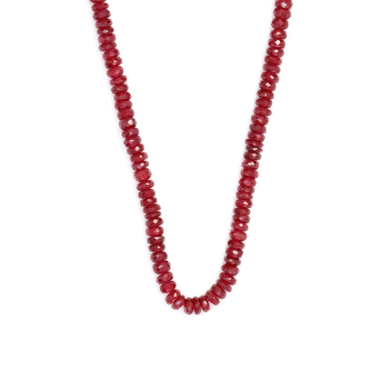 AA Red Ruby 3.5mm Hand Faceted Rondelles Bead Strand