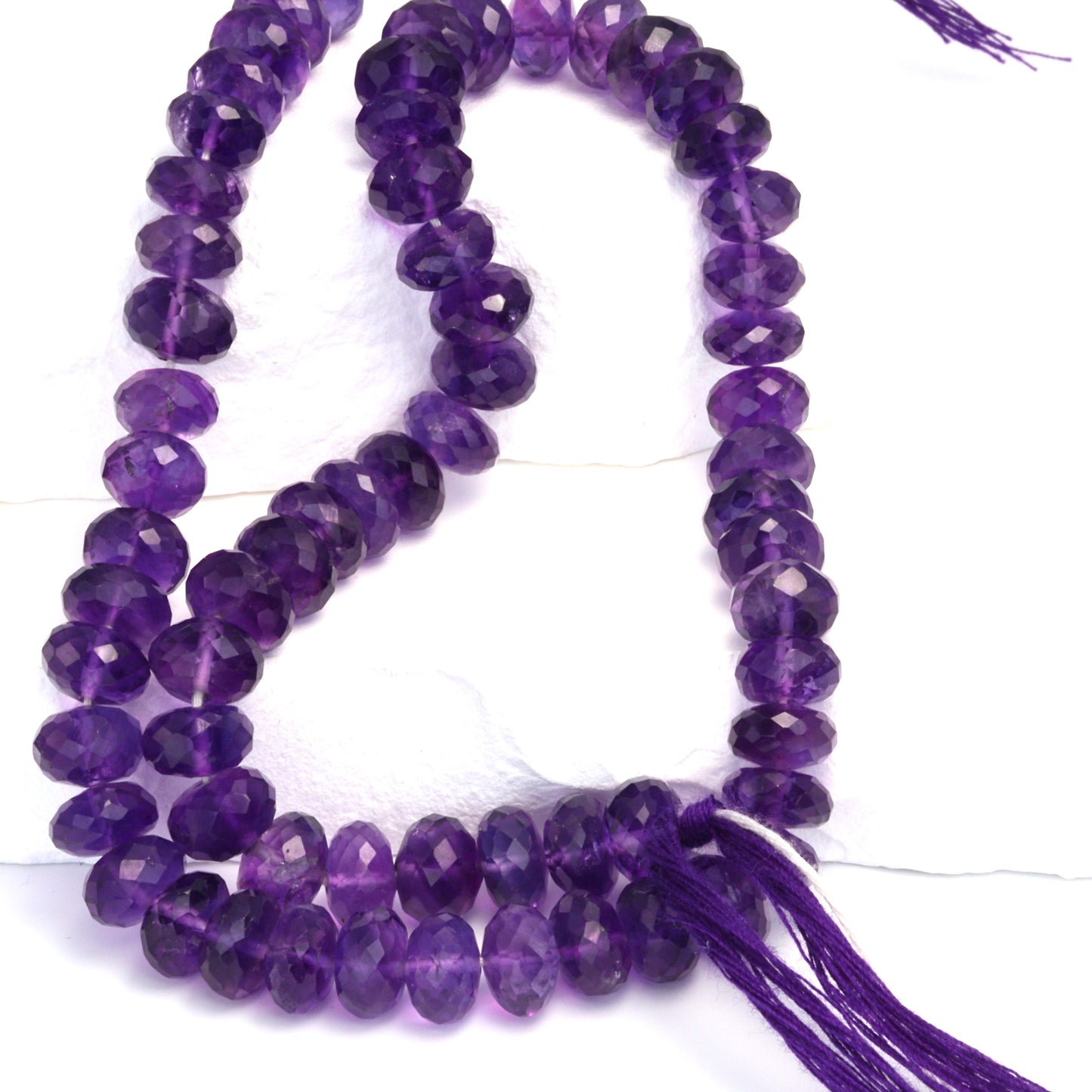 Purple Amethyst 8mm Faceted Rondelles Bead Strand